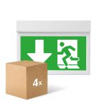 Mehrfachpackung 4x LED Notausgangsleuchte | Wand/Deckenmontage | 3.5W | 3H incl. 4 directions of PVC