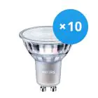 Lot 10x Philips MASTER Value LED Spot GU10 PAR16 4.9W 355lm 60D - 927 Blanc Très Chaud | Meilleur rendu des couleurs - Dimmable - Équivalent 50W
