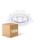 Lot 10x LED Inclinable Spot Blanc Ronde 5W 550lm 60D - 940  | 85mm - IP54 - Dimmable - Meilleur Rendu De Couleur